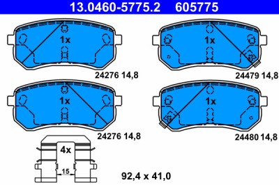 ATE 13.0460-5775.2 set placute frana,frana disc foto