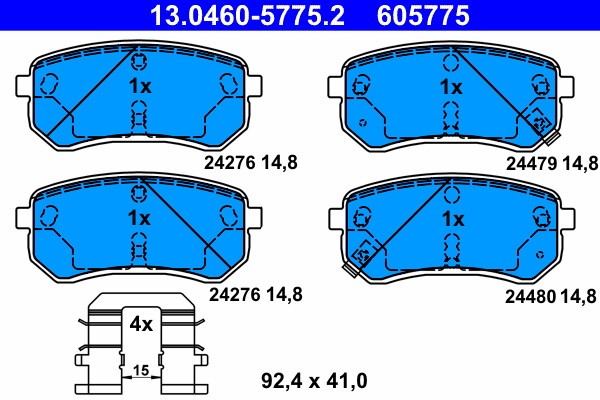 ATE 13.0460-5775.2 set placute frana,frana disc