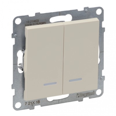 Intrerupator cap scara dublu cu led Legrand Suno ivoar 721218 foto