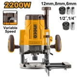 Cumpara ieftin Masina de frezat verticala Oberfreza 2200W, turatie variabila, 6/8/12mm, 22000rpm, Ingco RT22008