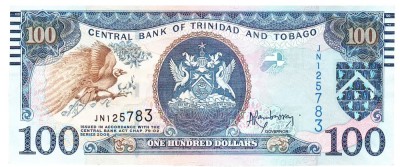 Trinidad &amp;amp; Tobago 100 Dolari 2006 - P51b Seria 125783 foto