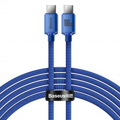 Cablu Baseus Crystal Shine Series Cablu USB Pentru Incărcare Rapidă Si Transfer De Date USB Type C - USB Type C 100W 2m Albastru CAJY000703