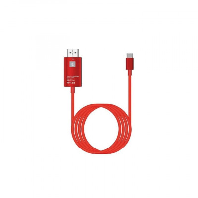 Cablu USB 3.1 Type C la HDMI 4K pentru dispozitivele cu mufa Tip C, Rosu foto
