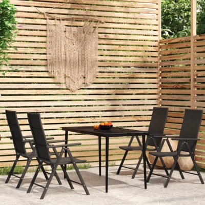 Gossi set de servit masa pentru gradina, 5 piese, negru foto