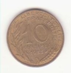Franța 10 centimes 1983 foto