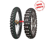 Cumpara ieftin Pachet anvelopa Mitas 140 / 80 - 18&quot; 70R EF-07 Super Light TT cu dunga verde + Mitas 90 / 100 - 21&quot; 57R C-19 Eagle Super Light cu dunga verde