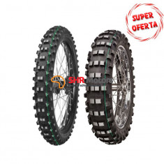 Pachet anvelopa Mitas 140 / 80 - 18" 70R EF-07 Super Light TT cu dunga verde + Mitas 90 / 100 - 21" 57R C-19 Eagle Super Light cu dunga verde