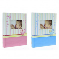 Album foto baby chart book, personalizabil, 300 fotografii, 10x15 cm, spatiu notite, pagini cartonate culoare albastru MultiMark GlobalProd