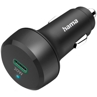 Incarcator auto Hama, rapid, USB-C, Power Delivery (PD) / Qualcomm, 20 W, Negru foto