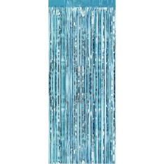 Perdea Franjurata, Cyrax, Model Decor Petrecere, pentru Fundal de Poze, Amenajare Colorata a Petrecerii, Dimensiune 100x200 cm, Albastru Deschis