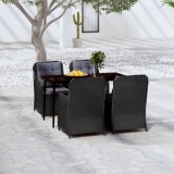 Cumpara ieftin Set de servit masa pentru grădină, 5 piese, negru