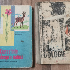 Lot Manuale școlare Cunostinte despre natura cl 4 an 1967 si Zoologie cl 6 1968