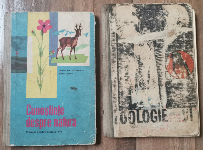 Lot Manuale școlare Cunostinte despre natura cl 4 an 1967 si Zoologie cl 6 1968