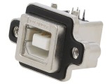 Conector USB B THT, orizontal, ecranat, USB 2.0, IP67
