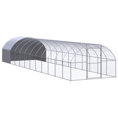 Coteț de găini pentru exterior, 3x12x2 m, oțel zincat foto