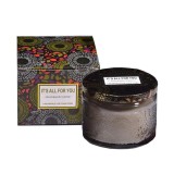 Lumanare parfumata, flippy, model borcan, gri, aroma de lemn de santal