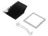 Radiator extrudat cu aripioare BGA negru 42.5x42.5mm