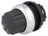 Comutator rotativ 22mm negru 2 poziții