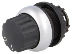 Comutator rotativ 22mm negru 2 poziții