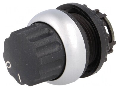 Comutator rotativ 22mm negru 2 poziții foto