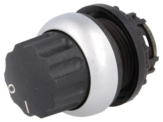 Comutator rotativ 22mm negru 2 poziții