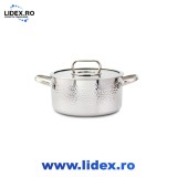 Cratita din inox Zilan ZLN1313, 2.5L, Diametru 20 cm, Manere nituite, Compatibil gaz, inductie &amp; electric, Compatibil masina de spalat vase