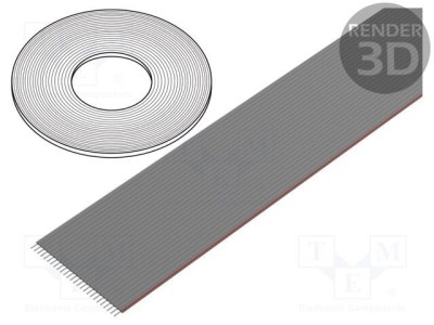 Cablu bandă 1,27mm litat Cu neecranat PVC gri 76m CONNFLY foto
