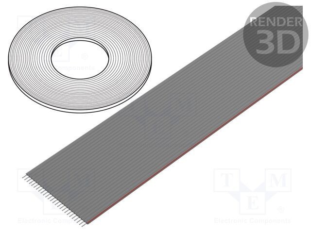 Cablu bandă 1,27mm litat Cu neecranat PVC gri 76m CONNFLY
