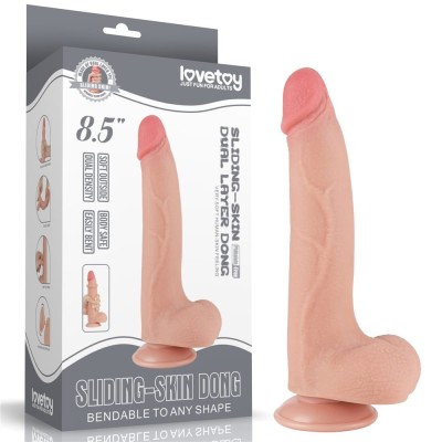Dong Dual Layer cu Piele Mobilă de 21 cm Flesh I foto