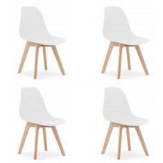 Set 4 scaune bucatarie/living, Artool, Kito, PP, lemn, alb, 46x54.5x80 cm