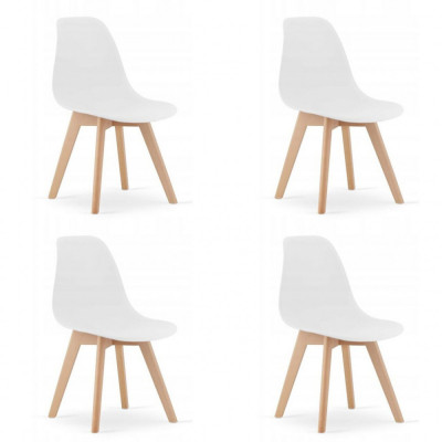 Set 4 scaune bucatarie/living, Artool, Kito, PP, lemn, alb, 46x54.5x80 cm foto