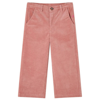 Pantaloni pentru copii din velur, roz antichizat, 104 foto