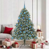 VidaXL Brad de Crăciun artificial cu 300 LED Verde 126 x 126 x 180 cm 3395240