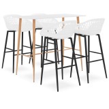 Cumpara ieftin Set mobilier de bar, 5 piese, alb
