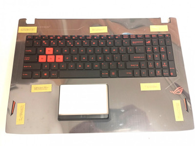 Carcasa superioara cu tastatura palmrest Laptop, Asus, ROG FX502VS, FX502VT, FX502VY, 90NB0DD1-R31US0, 13NB0DD1AP0101, iluminata, layout US foto