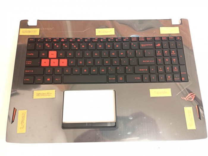 Carcasa superioara cu tastatura palmrest Laptop, Asus, ROG FX502VS, FX502VT, FX502VY, 90NB0DD1-R31US0, 13NB0DD1AP0101, iluminata, layout US