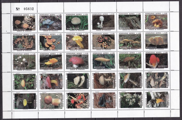 Honduras 1995 ciuperci MI 1257-1286 kleib. MNH