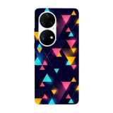 Husa compatibila cu Huawei Nova Y70 model Neon triangles, Silicon, TPU, Viceversa, Transparent, Carcasa