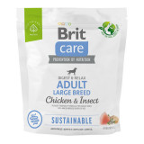 Brit Care Sustainable Adult Large Breed, L-XL, Pui și Insecte, hrană uscată c&acirc;ini, sistem digestiv, 1kg