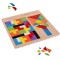Puzzle 3in1 pentru copii Iso Trade, 38 piese, 22.5/22.5cm, Lemn, Multicolor