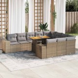Gossi set canapele de gradina cu perne, 10 piese, bej, poliratan