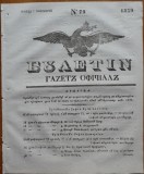 Ziarul Buletin, gazeta oficiala a Principatului Valahiei, nr. 72, 1839