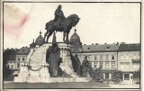 CP1561N Cluj-Koloszv&aacute;r, Statuia lui Matei Corvin-M&aacute;tyaskir&aacute;ly szobra, carte poștală