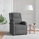 vidaXL Fotoliu rabatabil, gri &icirc;nchis, material textil