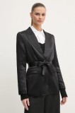 OUI sacou culoarea negru, un singur rand de nasturi, neted, 89070