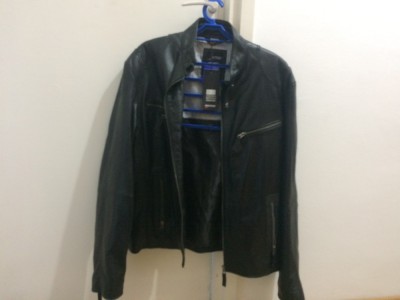 geaca din piele haina imbracaminte barbati aviatrix dept disobey without damage culoare neagra marime XL made in UK foto