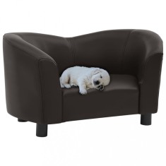 Gossi canapea pentru caini, maro, 67x41x39 cm, piele ecologica