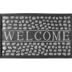 Covoras Intrare Welcome Grey, 45x75 cm, Cauciucat