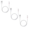 Set 3 Cabluri de Date si Incarcare, USB / Lightning, Albe, 2A, Viteza 10 Gbps, 1 M