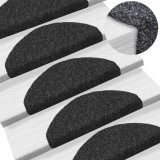 Cumpara ieftin Covorașe autocolante de scară, 15 buc, 65 x 21 x 4 cm, negru, vidaXL